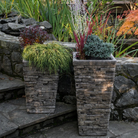 planting pots large Stacked Stone Planter - Large – Cast Artifacts