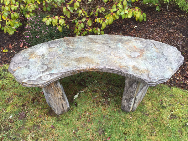 Fossil Bench - Curved – Cast Artifacts - Uniquely Terrific Garden Art