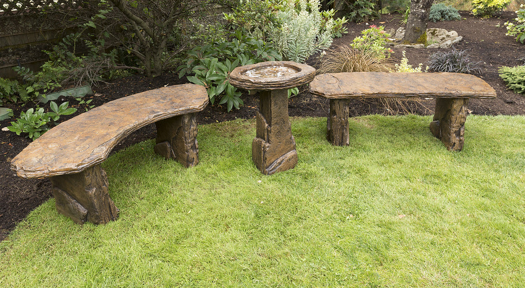 Prehistoric Bench Fossil Bench - Curved – Cast Artifacts - Uniquely Terrific Garden Art