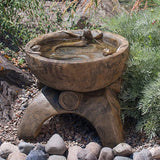 Mermaid Bowl & Stand in Ancient Stone Finish