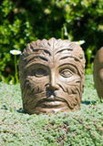 Small Greenman Face in Ancient Stone Finish