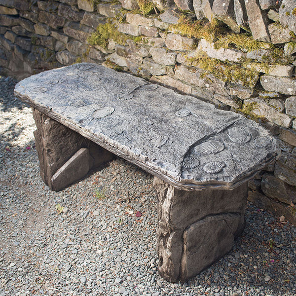 Prehistoric Bench Fossil Bench - Straight – Cast Artifacts - Uniquely Terrific Garden Art